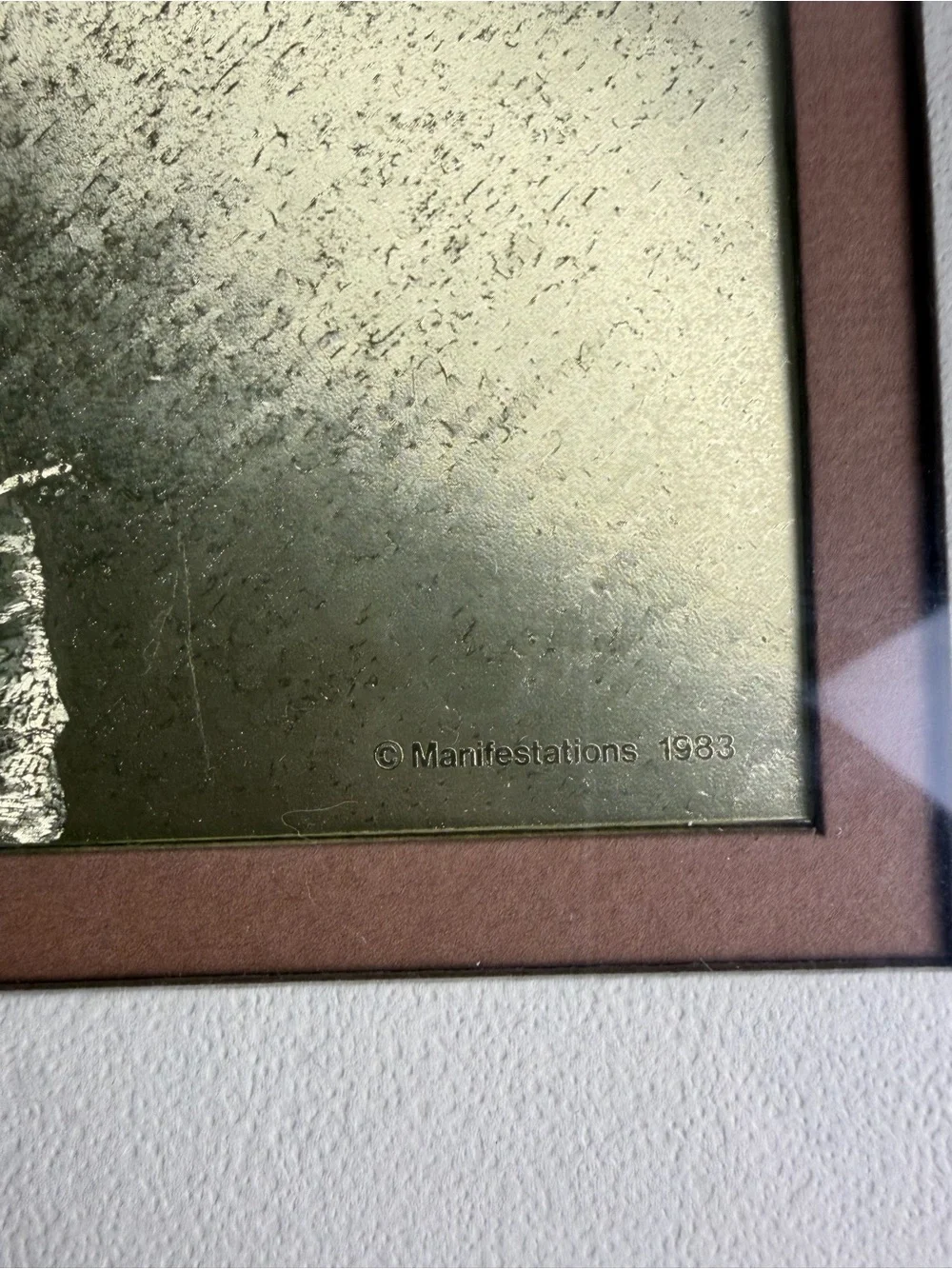 Vintage 1983 Manifestations Gold Butterfly Framed Wall Art Optical Illusionary